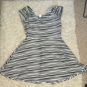Black and white strip dress